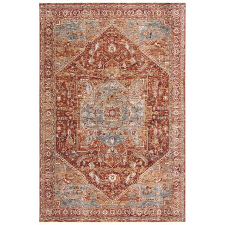 Safavieh 4 ft. x 6 ft. 2 in. Valencia 500 Power Loomed Rectangle Area Rug Rust & Aqua VAL568P-4
